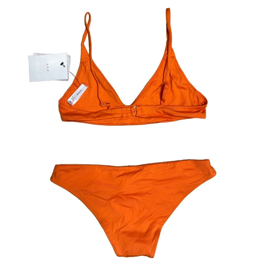 A.L.C. Women's‎ Cleo Scoop Bikini Top Solid Orange Size M